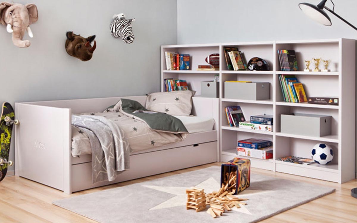 habitación infantil unisex con cama nido y acabado texturado resistente