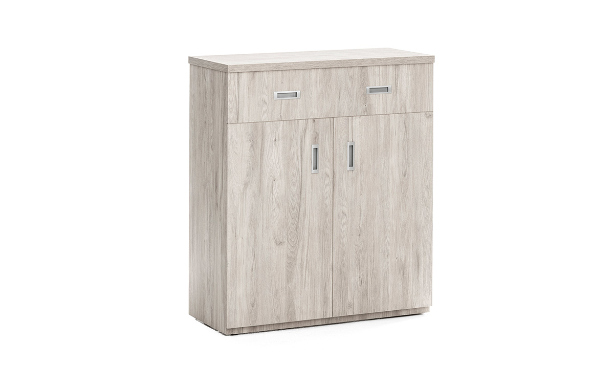 Mueble cama plegable con ruedas y diseño compacto tipo cómoda.