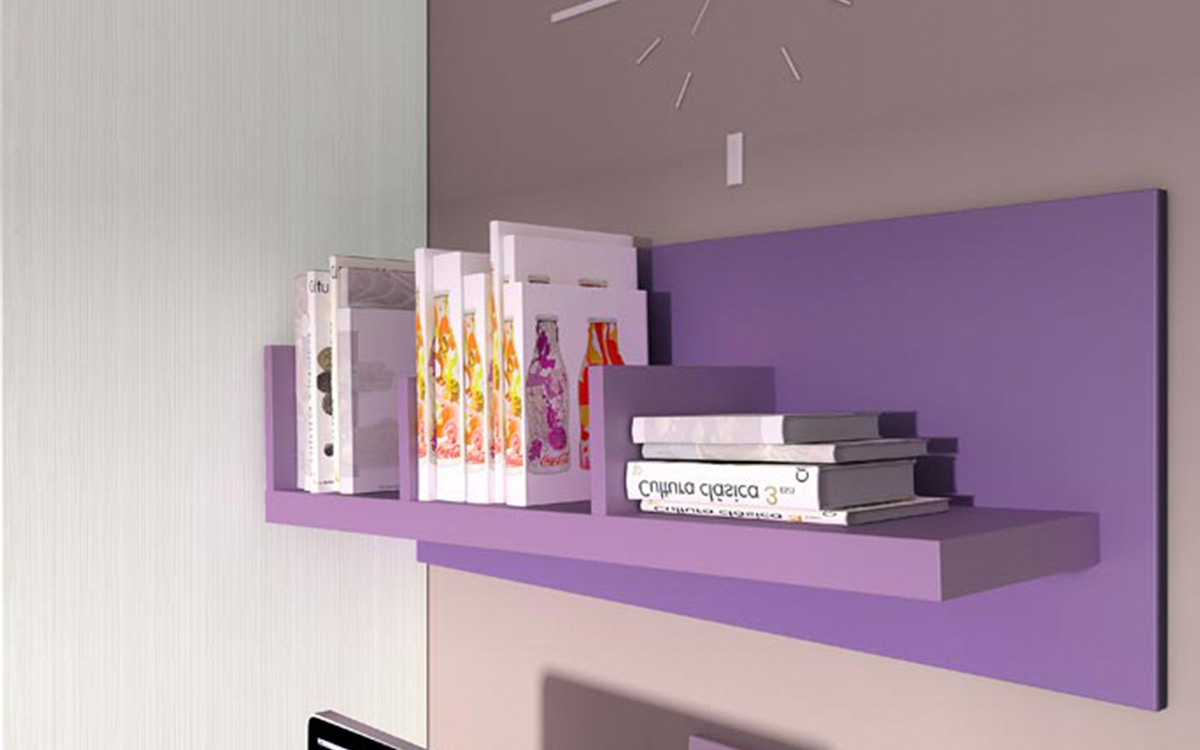 Pieza de pared con cama nido, somier extraíble, cajones y armarios, ideal para habitaciones infantiles alargadas, acabado resistente y fácil de limpiar