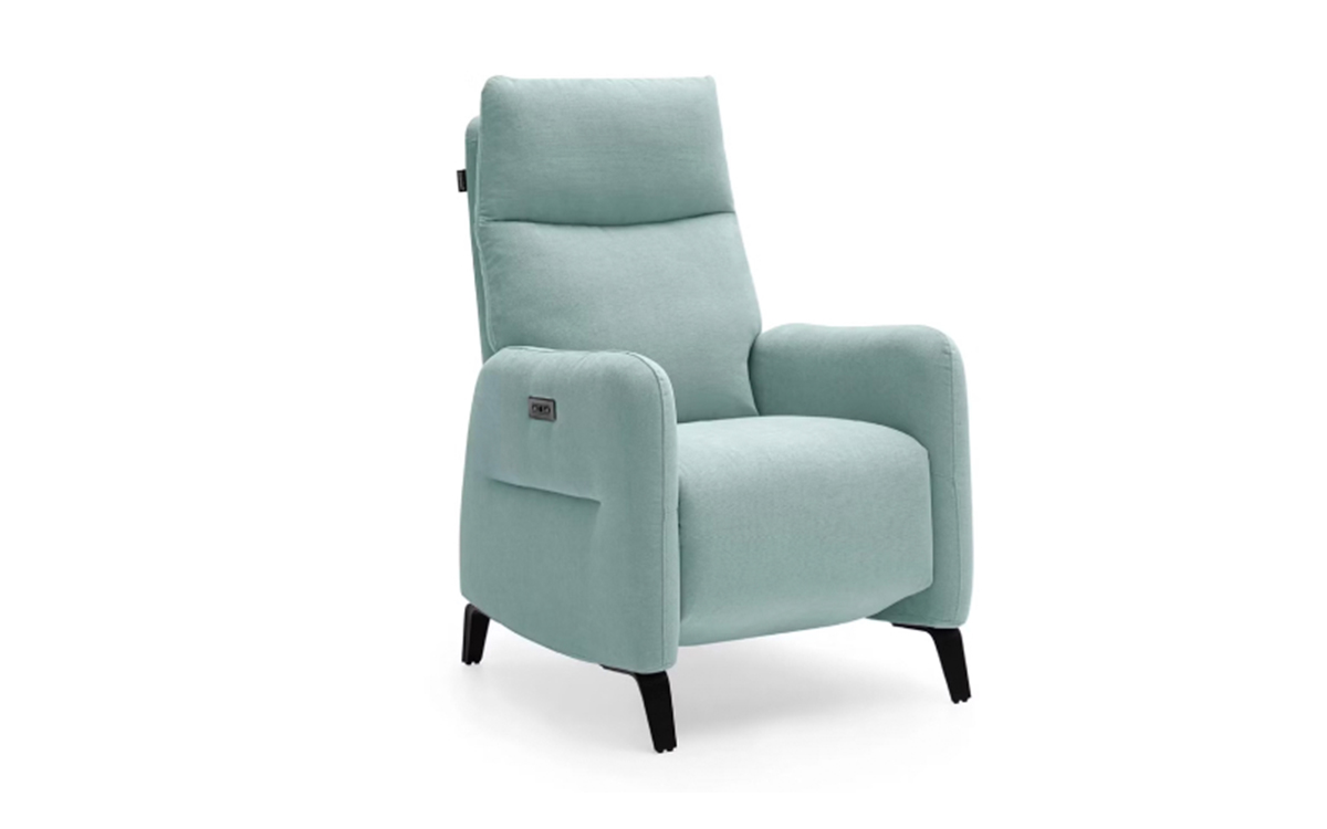 sillón relax compacto moderno con cabezal regulable y máxima comodidad