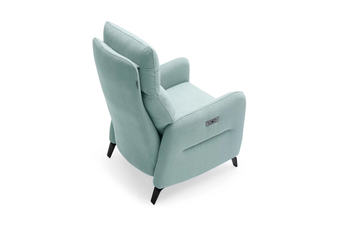sillón relax compacto moderno con cabezal regulable y máxima comodidad