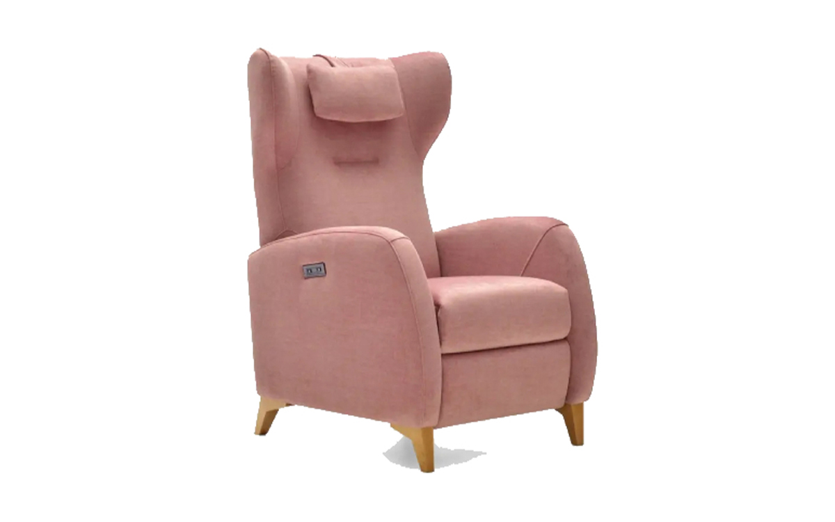 sillón relax orejero moderno con sistema motorizado y apoyo ergonómico