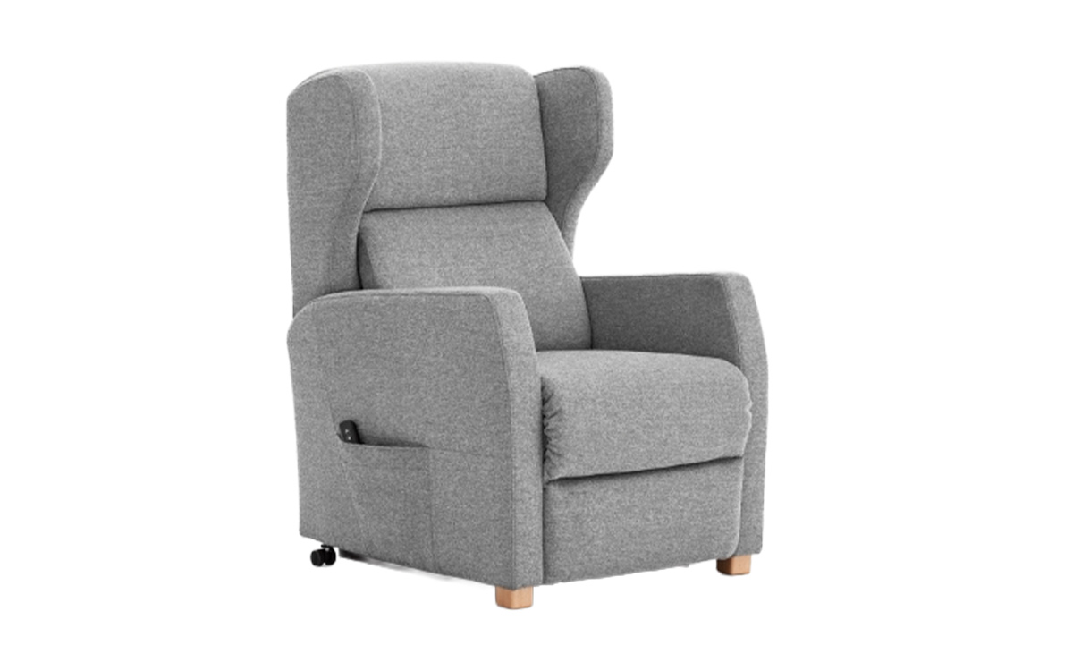 sillón relax reclinable básico con opciones asistenciales y sistema elevapersonas