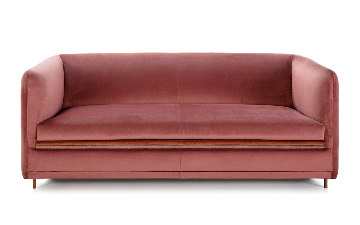 Sofá cama clásico atemporal de 140x190 cm, colchón viscoelástico de alta densidad, apertura italiana sin quitar almohadones. Diseño frontal.