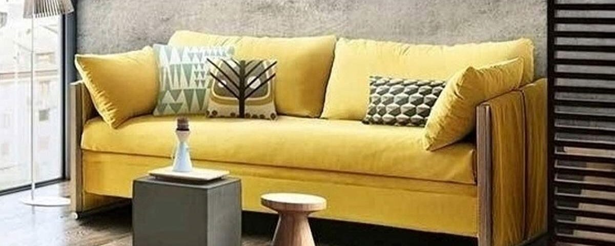 Sofá cama litera práctico con diseño ligero, apertura fácil, escalera integrada y funda lavable, ideal para espacios modernos y funcionales. Diseño con perspectiva.