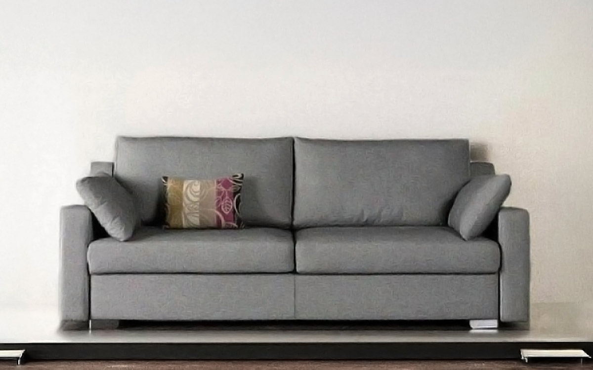 Sofá cama litera con escalera plegable y barandillas, ideal para adultos o familias, diseño robusto y seguro para uso diario. Diseño frontal.