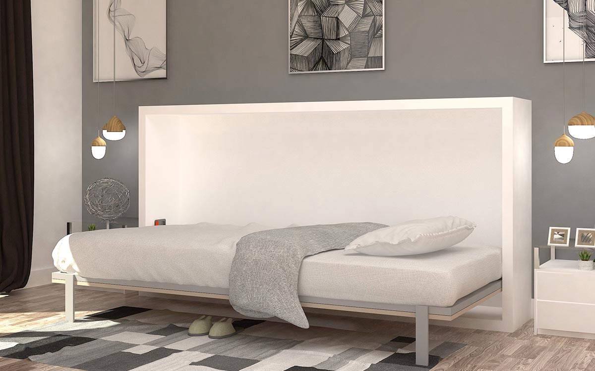 Cama abatible de 90 ó 120 lacada de gran calidad - Imagen 3