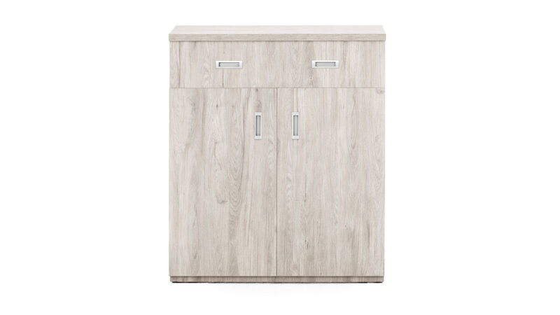 Mueble cama plegable con ruedas y diseño compacto tipo cómoda.