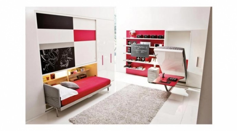 cama abatible horizontal, cama sale de la pared en horizontal